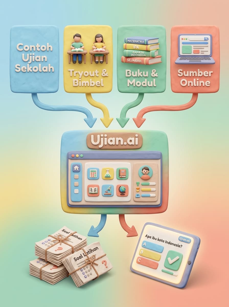 Orang tua mengumpulkan berbagai sumber latihan ujian